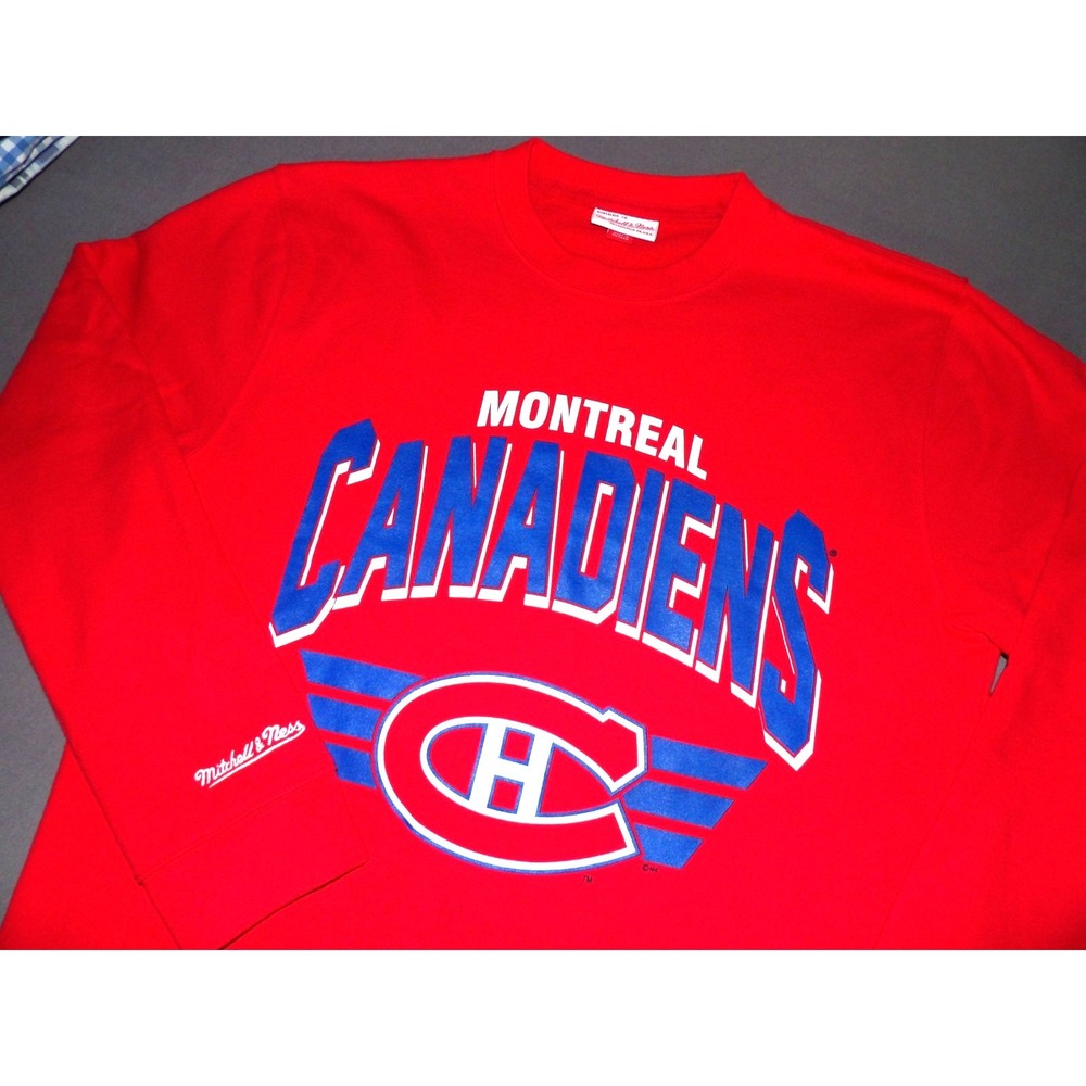 Mitchell & Ness Montreal Canadiens Red Crew Neck Pull Over Sweatshirt Men's LRG